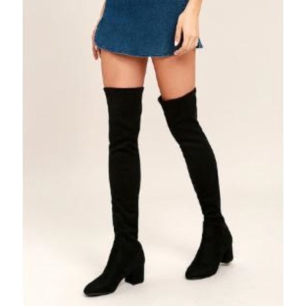Steve Madden Black Gabriana Over The Knee Boots